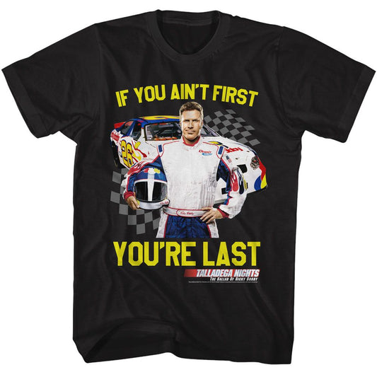 Talladega Nights - Not 1st Youre Last Checkered - Short Sleeve Adult T-Shirt - clothing by TeeHivey.com (Image 1)