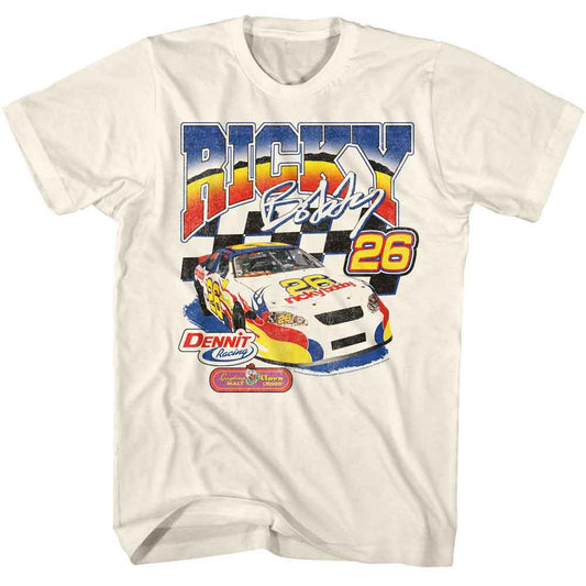 Talladega Nights - Sponsored - American Classics - Solid Off-White Adult Short Sleeve T-Shirt