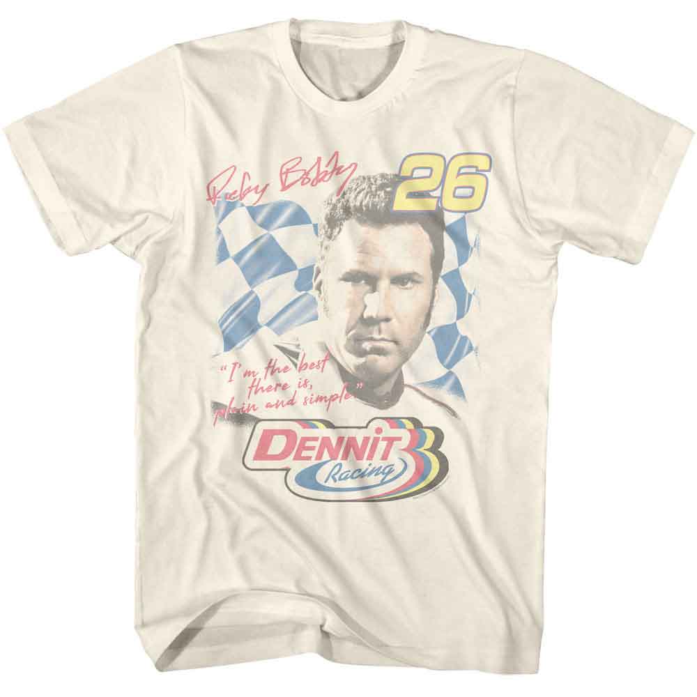 Talladega Nights - Best There Is Quote - American Classics - Off-White Front Print Adult Short Sleeve T-Shirt (Image 1)