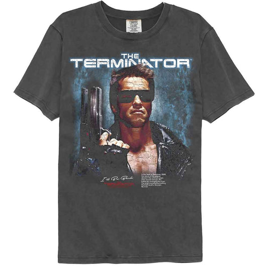 Terminator - Jacket Pistol Poster - American Classics - Gray Solid Adult Short Sleeve Comfort Color T-Shirt