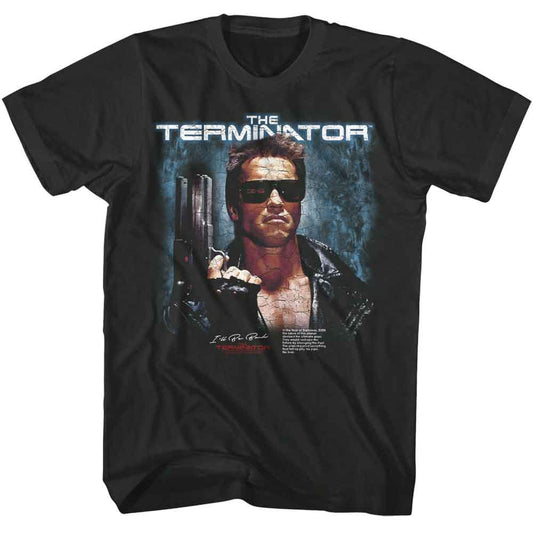 Terminator - Jacket And Pistol Poster - American Classics - Gray Front Print Adult Short Sleeve T-Shirt