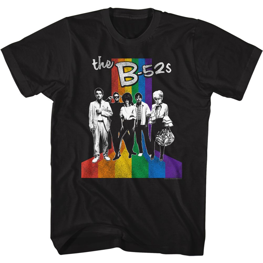 The B52S - Band & Rainbow - Short Sleeve - Adult - T-Shirt - clothing by TeeHivey.com
