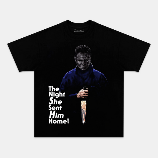 THE NIGHT SHE SENT HIM HOME TEE - clothing by TeeHivey.com (Image 1)