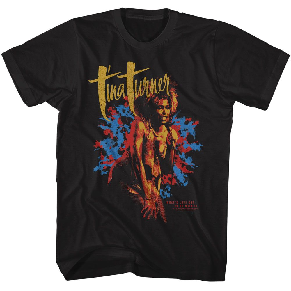 Tina Turner - Splatter Background - American Classics Adult Short Sleeve T-Shirt - clothing by TeeHivey.com (Image 1)