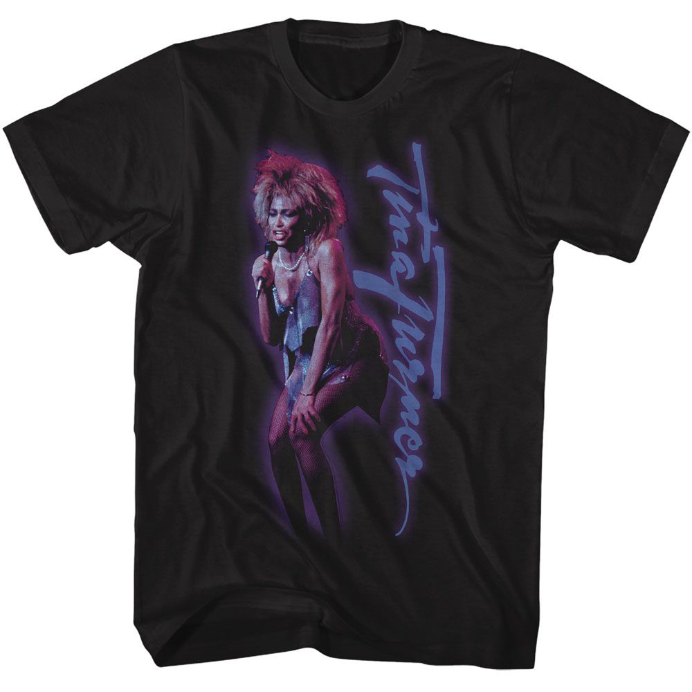 Tina Turner - Singing Outer Glow - American Classics Adult Short Sleeve T-Shirt - clothing by TeeHivey.com (Image 1)