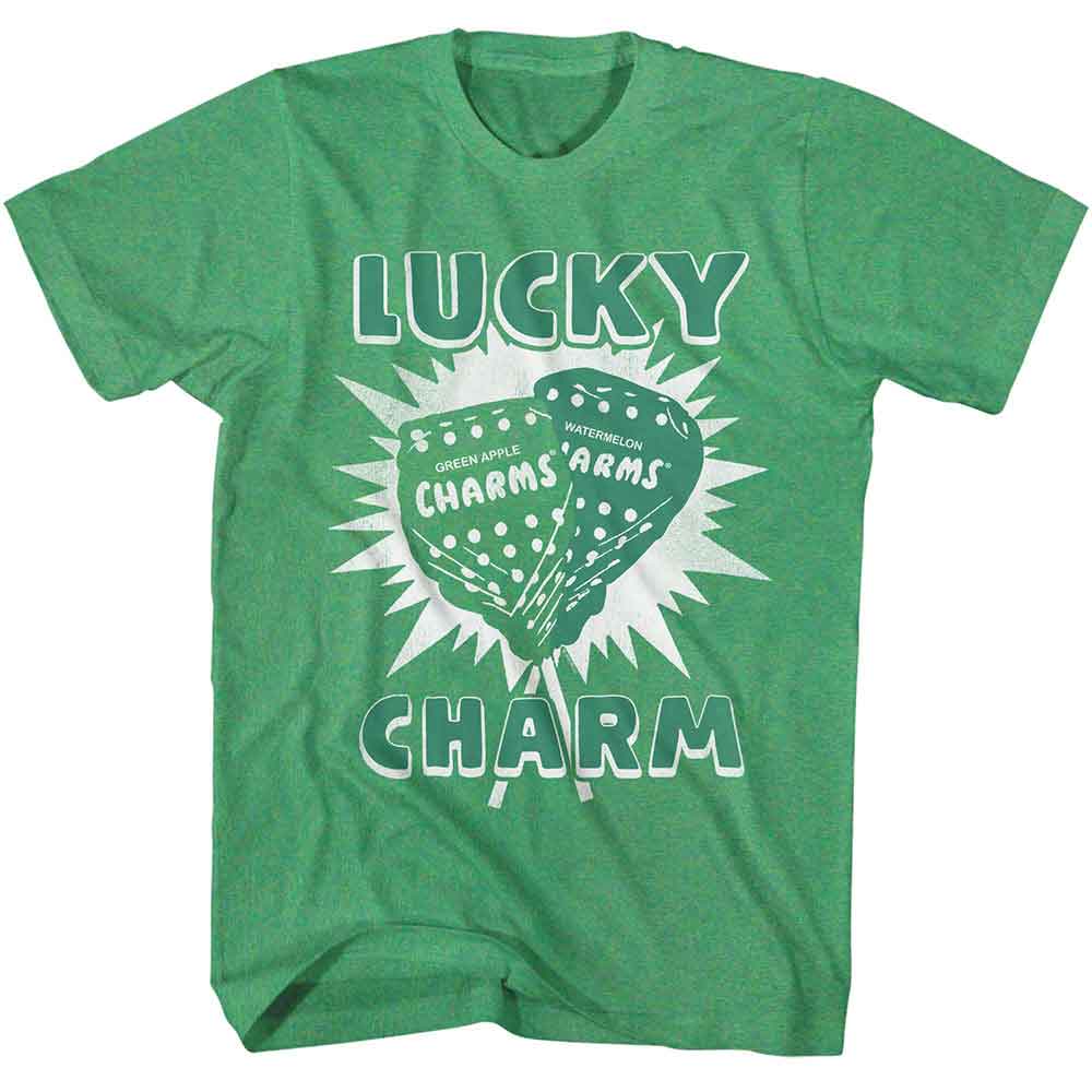 Tootsie Roll - Lucky Charm - American Classics - Heather Green Adult Short Sleeve T-Shirt (Image 1)