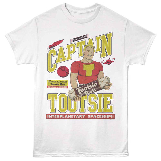 Tootsie Roll - Captain Tootsie - American Classics - White Adult Short Sleeve T-Shirt - clothing by TeeHivey.com (Image 1)