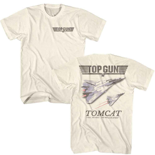 Top Gun - Tomcat - American Classics - Natural 2-Sided Adult Short Sleeve T-Shirt