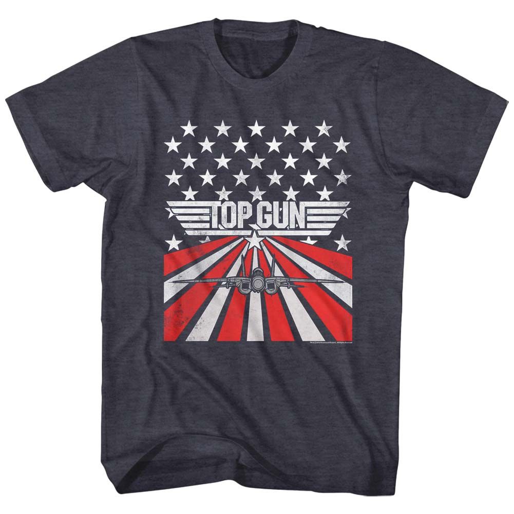 Top Gun - Stars & Stripes - Short Sleeve - Heather - Adult - T-Shirt - clothing by TeeHivey.com