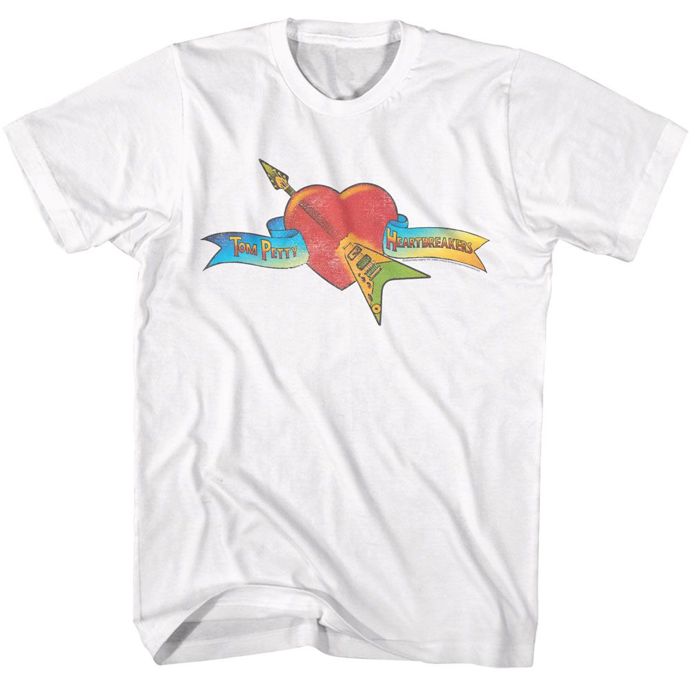 Tom Petty - Heart Logo - American Classics - Solid White Adult Short Sleeve T-Shirt - clothing by TeeHivey.com (Image 1)