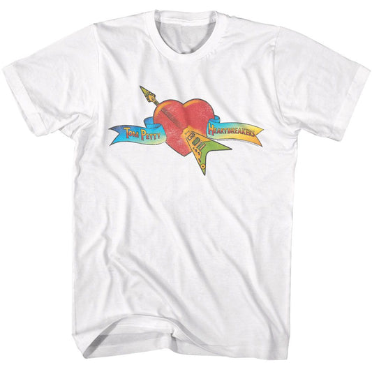 Tom Petty - Heart Logo - American Classics - Solid White Adult Short Sleeve T-Shirt - clothing by TeeHivey.com (Image 1)