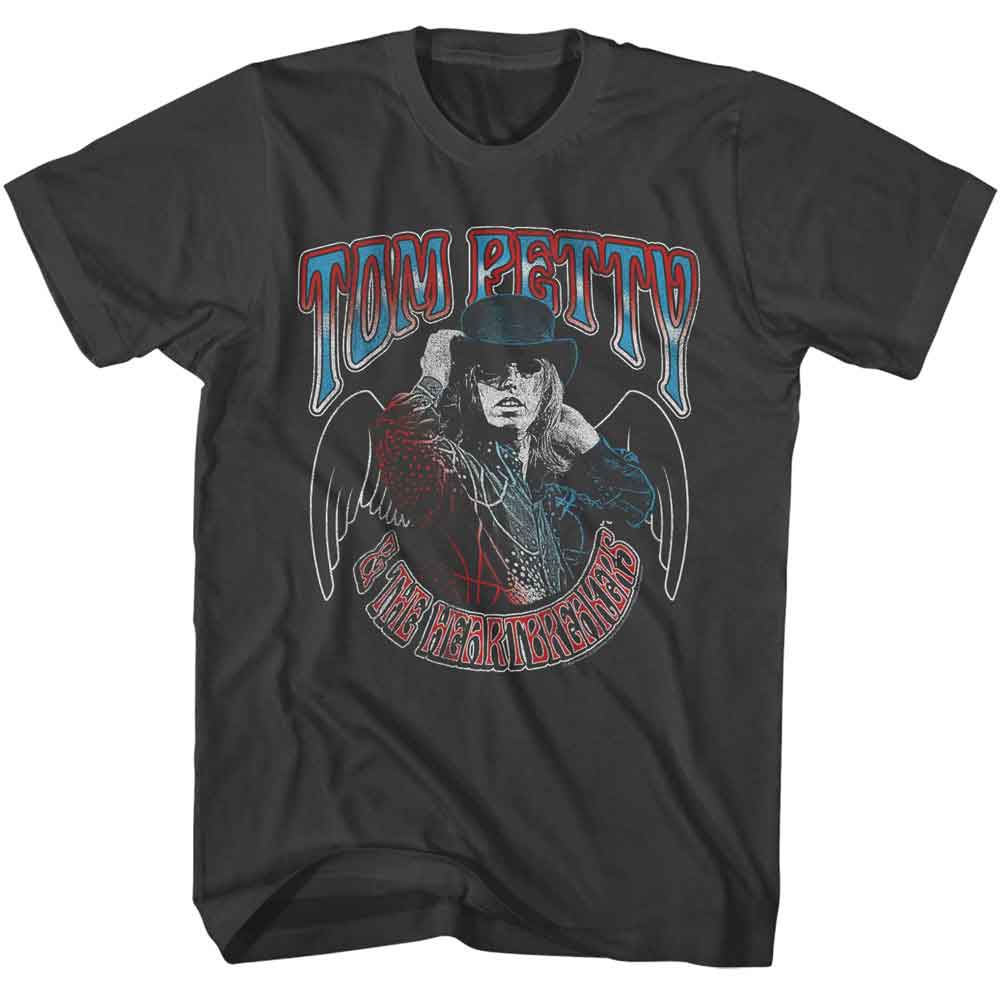 Tom Petty - Americana Wings - American Classics - Solid Gray Adult Short Sleeve T-Shirt - clothing by TeeHivey.com (Image 1)