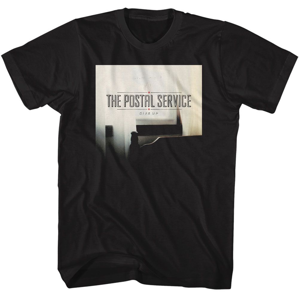 The Postal Service - Give Up Album - American Classics - Solid Black Adult Short Sleeve T-Shirt (Image 1)