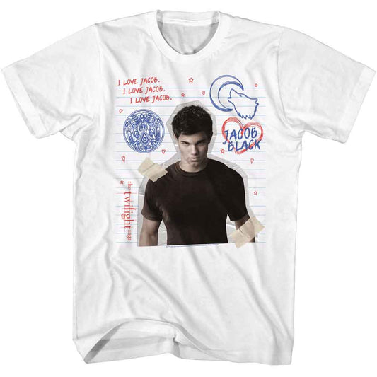Twilight - Jacob Doodles - American Classics - Solid White Adult Short Sleeve T-Shirt