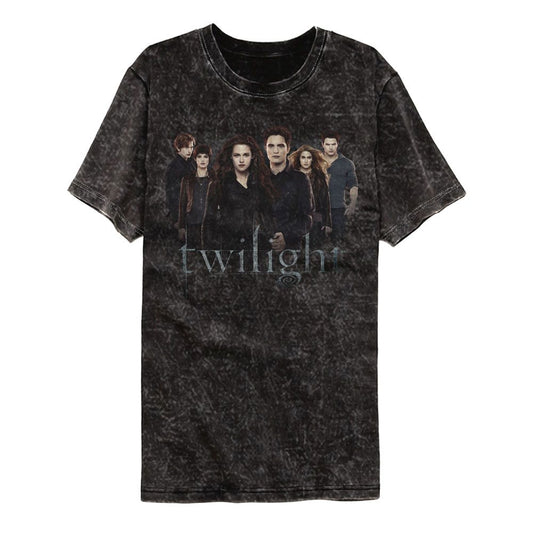 Twilight - Cullen Siblings Group - American Classics - Solid Black Adult Short Sleeve Mineral Wash T-Shirt (Image 1)