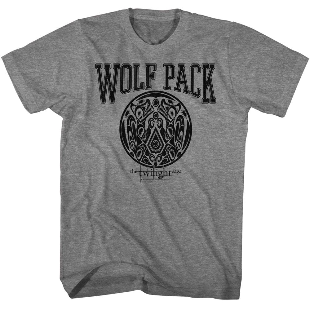Twilight - Wolf Pack Varsity - American Classics - Solid Gray Adult Short Sleeve T-Shirt - clothing by TeeHivey.com (Image 1)