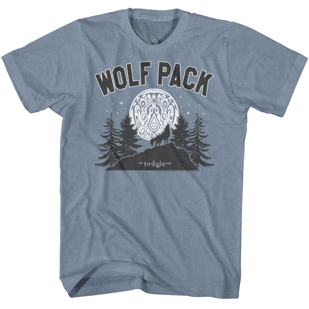 Twilight - Wolf Pack Moon - American Classics - Heather Blue Adult Short Sleeve T-Shirt - clothing by TeeHivey.com (Image 1)