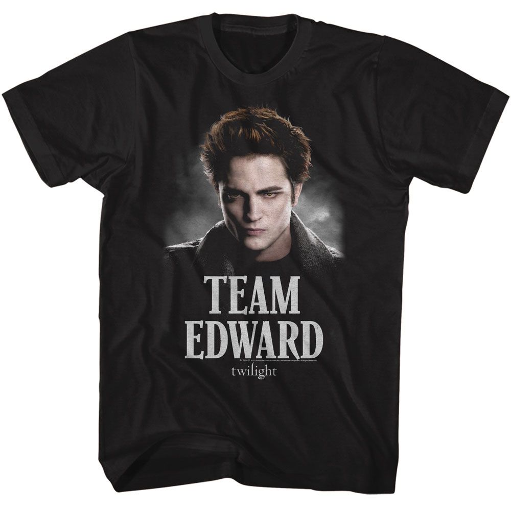 Twilight - Team Edward - American Classics - Solid Black Adult Short Sleeve T-Shirt