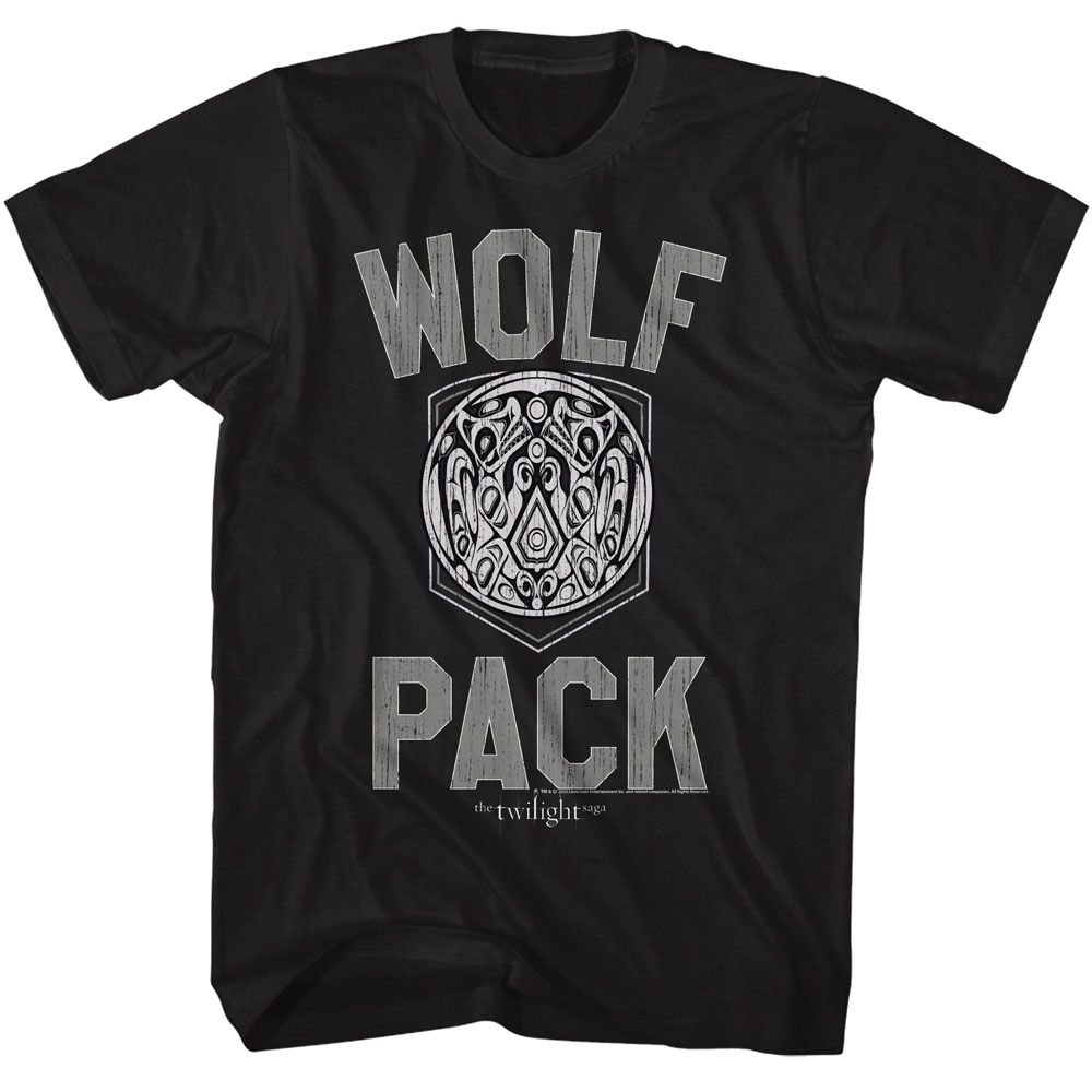 Twilight - Wolf Pack - American Classics - Solid Black Adult Short Sleeve T-Shirt