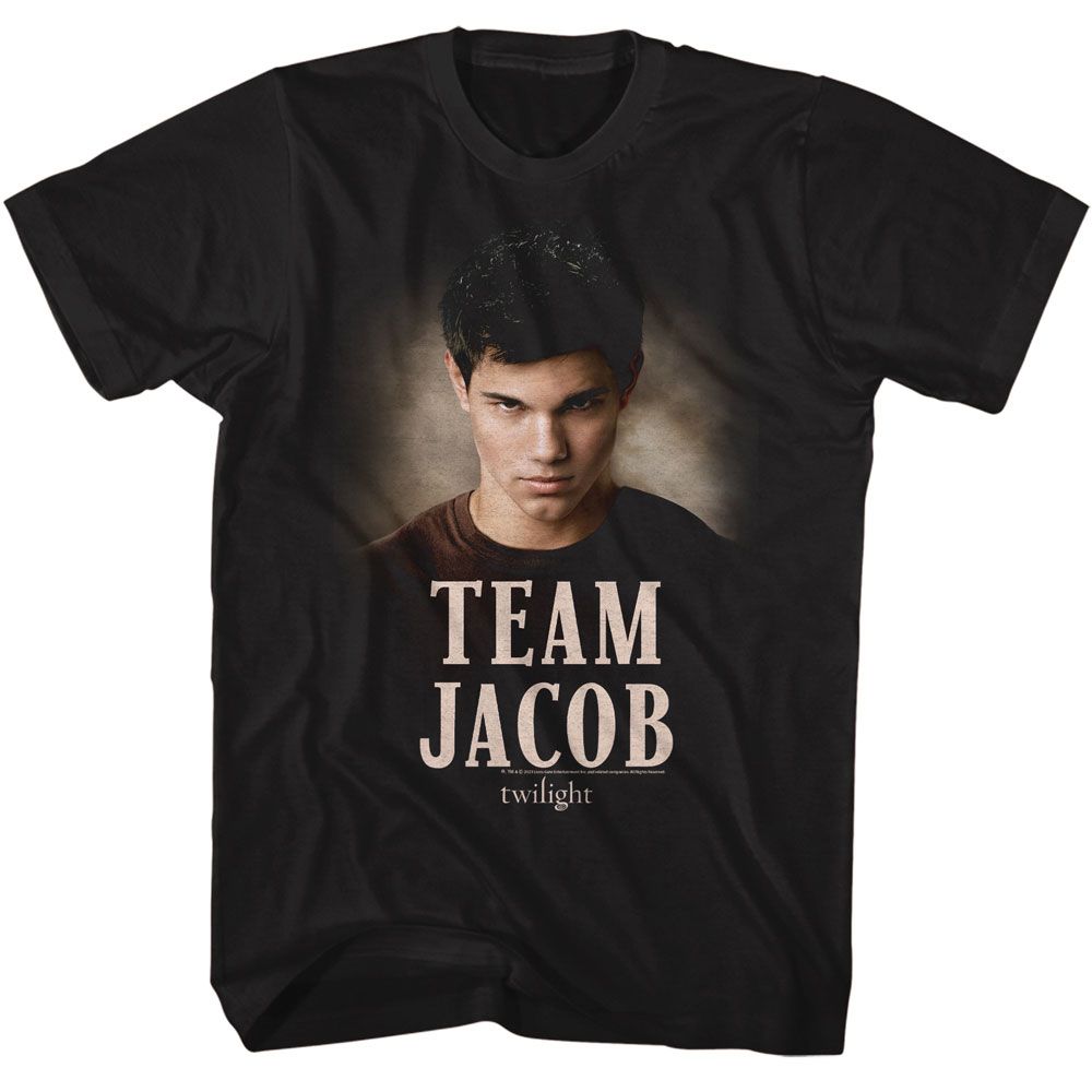 Twilight - Team Jacob - American Classics - Solid Black Adult Short Sleeve T-Shirt