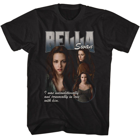 Twilight - Bella Ireevocably In Love - American Classics - Solid Black Adult Short Sleeve T-Shirt