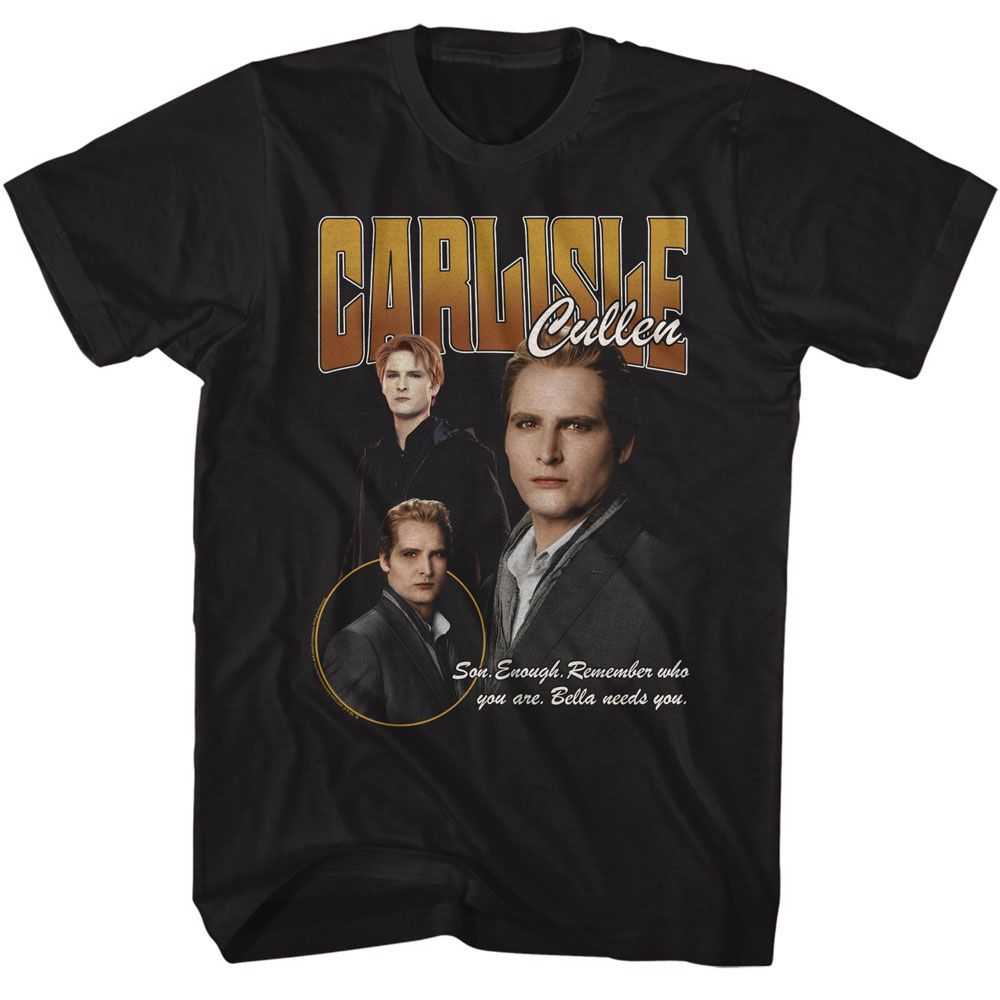Twilight - Carlisle Bella Needs You Quote - American Classics - Solid Black Adult Short Sleeve T-Shirt