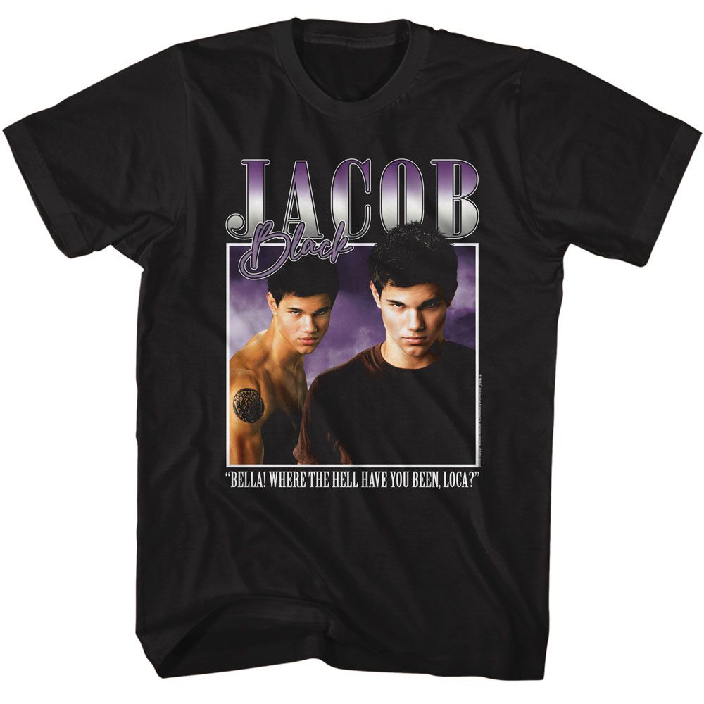 Twilight - Jacob 90s Style - American Classics - Solid Black Adult Short Sleeve T-Shirt - clothing by TeeHivey.com (Image 1)