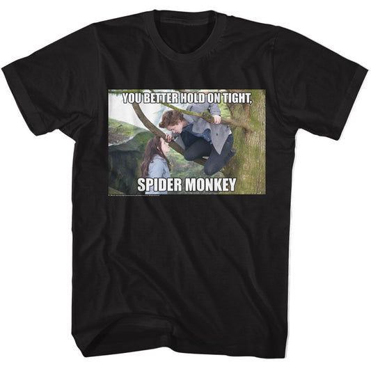 Twilight - Hold On Tight Spider Monkey - American Classics - Solid Black Adult Short Sleeve T-Shirt (Image 1)