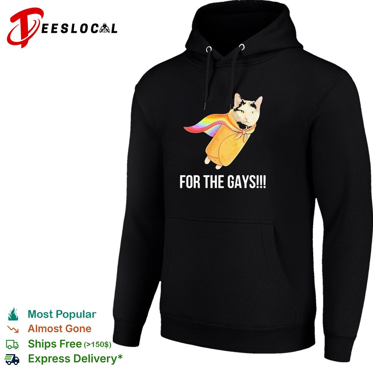 Taco Cat Pride Flag For The Gays funny shirt