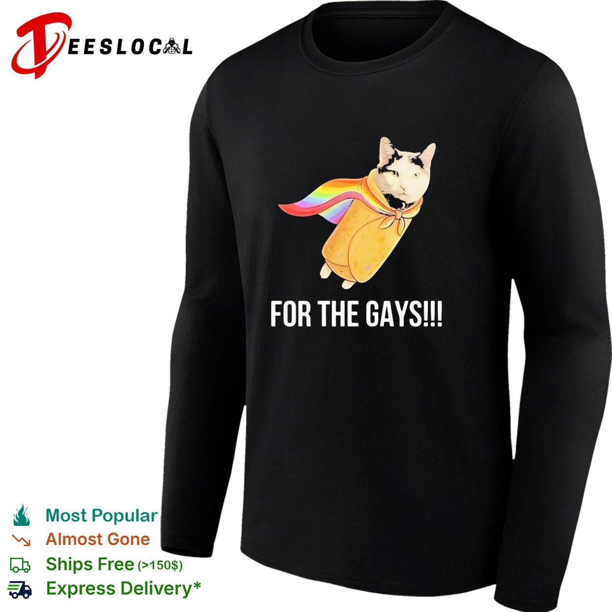 Taco Cat Pride Flag For The Gays funny shirt