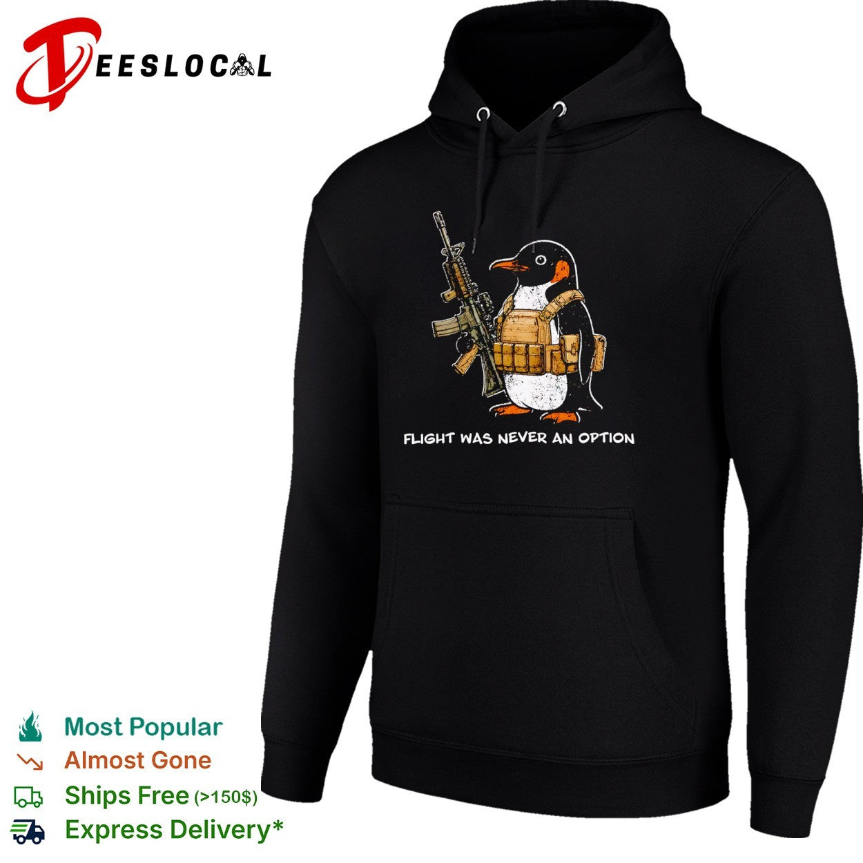 Tactical Penguin Military Assault Rifle Flight Was Never An Option Shirt