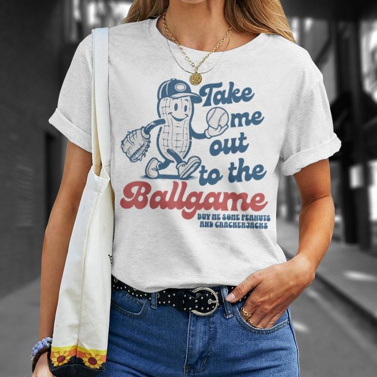 Take Me Out To The BallGame Tshirt, Cute Baseball Mom T-Shirt, Retro Baseballer Shirt, T-Ball Mama, Trendy Oversized Tee...