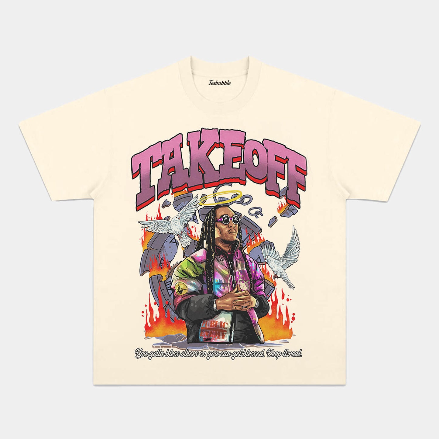 TAKEOFF KEEP IT REAL GRAPHIC TEE