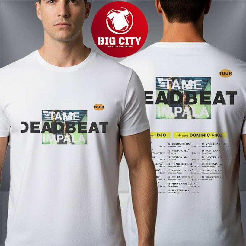 Tame Impala Deadbeat US Tour 2026 Schedule Tour Dates Two Sided Shirt