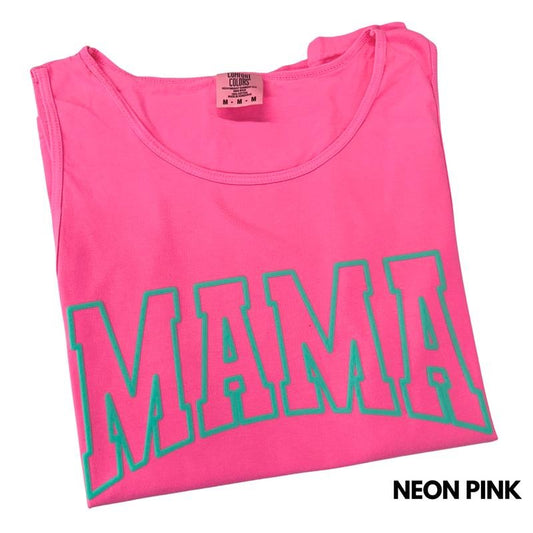 Tank Top - TEAL Mama Puff Outline Comfort Colors Tank Top