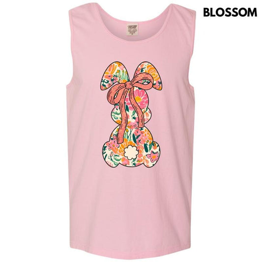 Tank Top -Orange Blooms Bunny Comfort Colors Tank Top 'NLB'