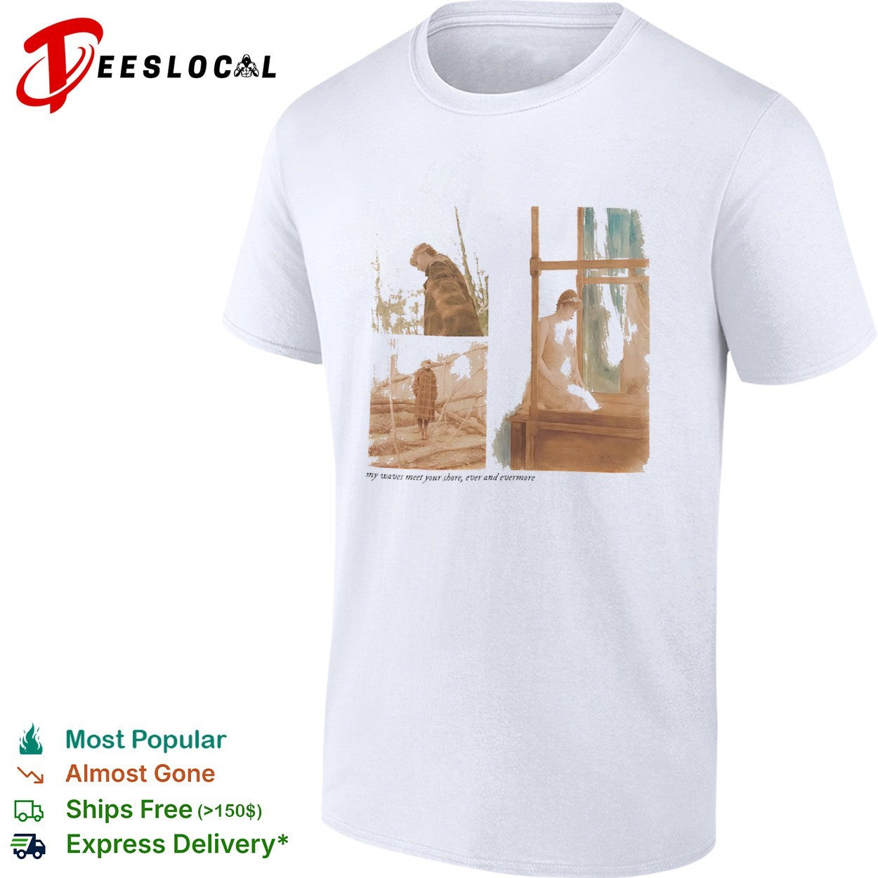 Taylor evermore my waves meet your shore ever and evermore concert shirt