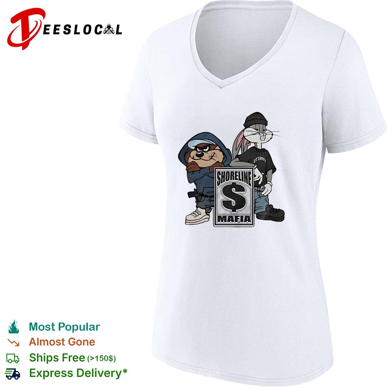 Taz Bugs Bunny Shoreline Mafia DTXBOYZ Parody Looney Tunes Pop shirt
