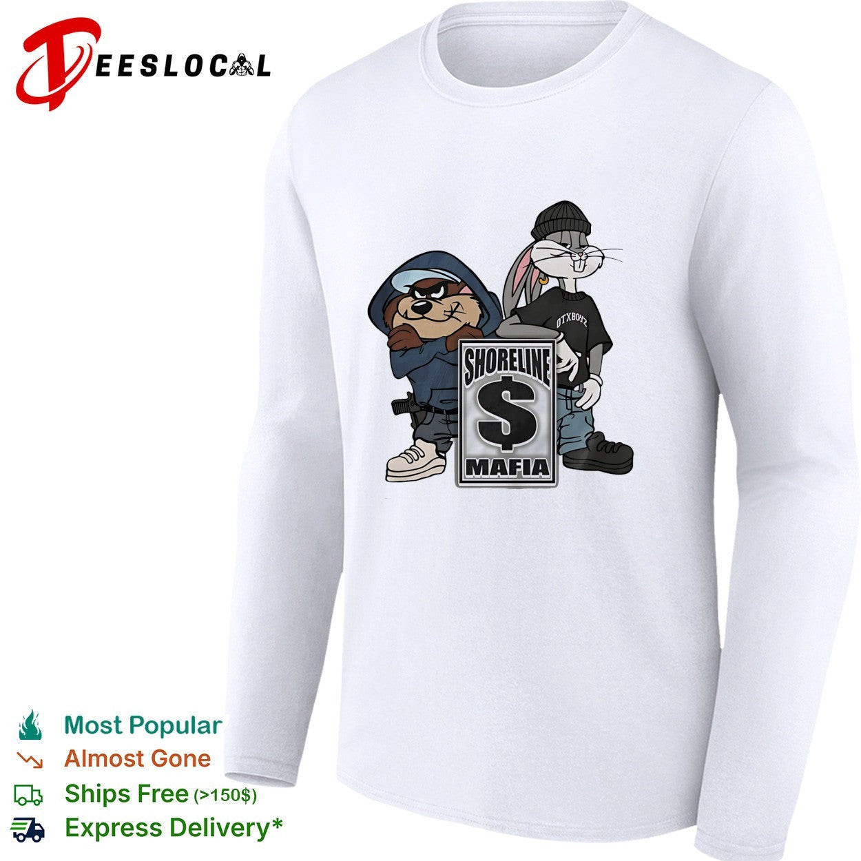 Taz Bugs Bunny Shoreline Mafia DTXBOYZ Parody Looney Tunes Pop shirt