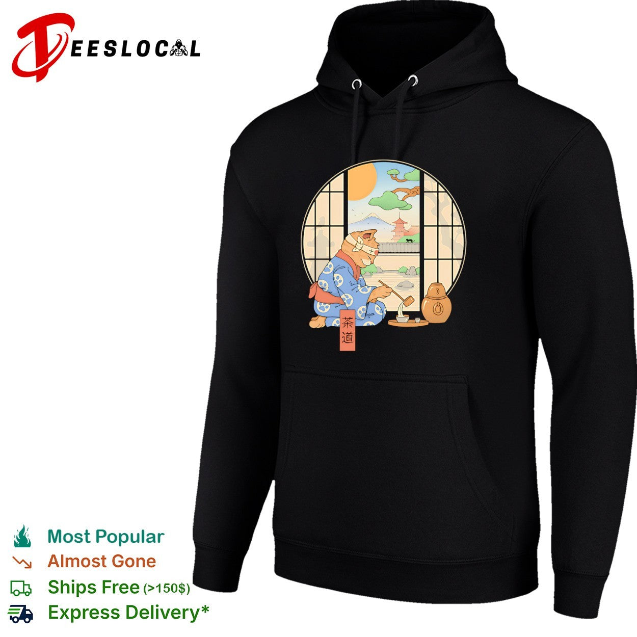Tea Cat Ceremony a ukiyo-e style shirt