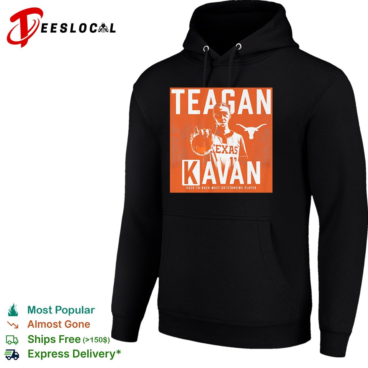 Teagan Kavan Texas Longhorns back to back most outstanding player portrait shirt