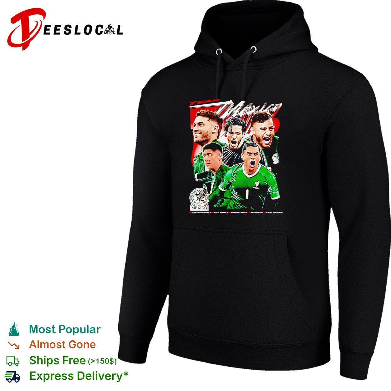 Team Mexico soccer national players graphic bold shirt
