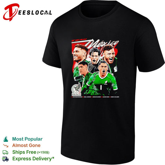 Team Mexico soccer national players graphic bold shirt