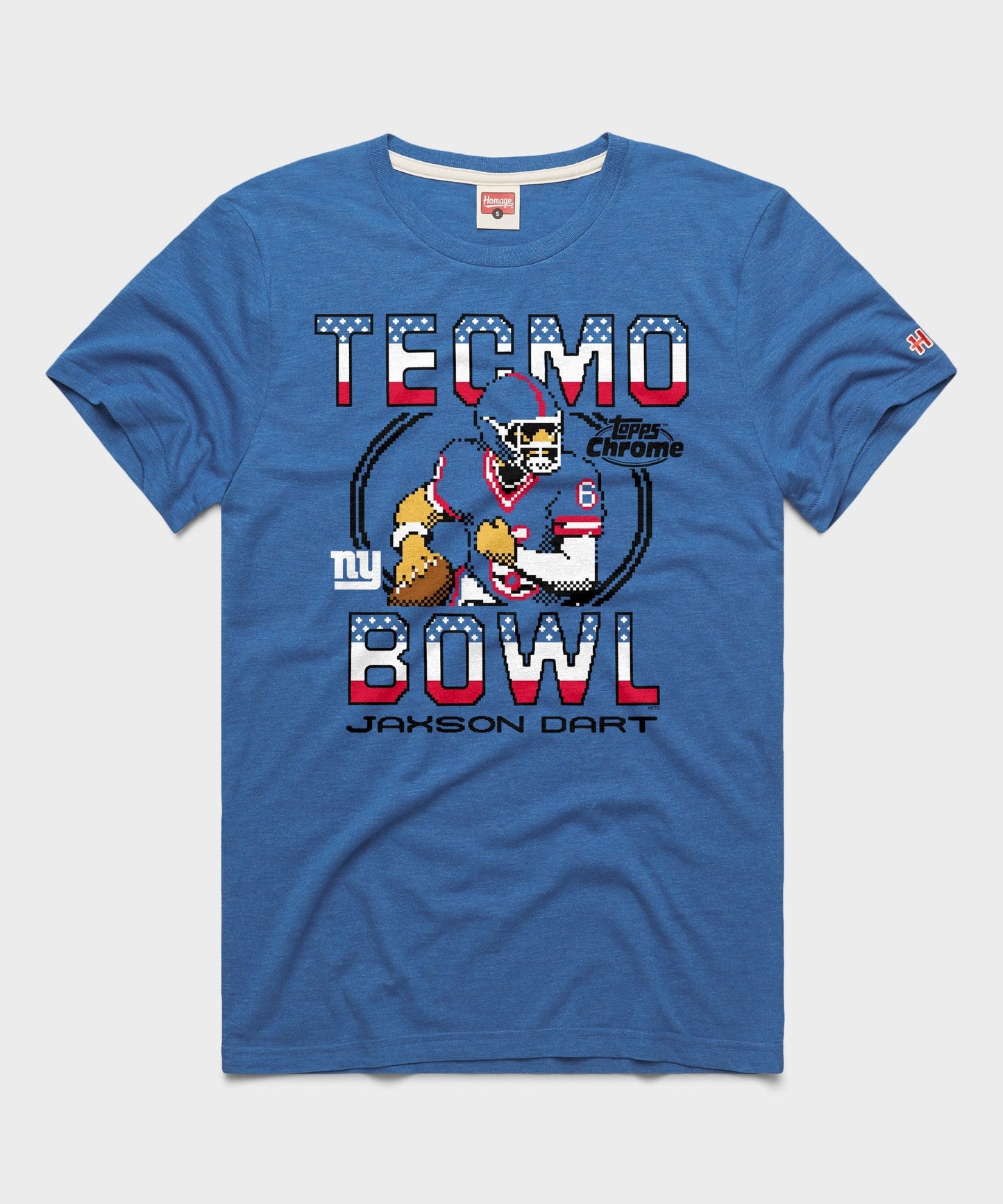 Tecmo Bowl x Topps Chrome Giants Jaxson Dart