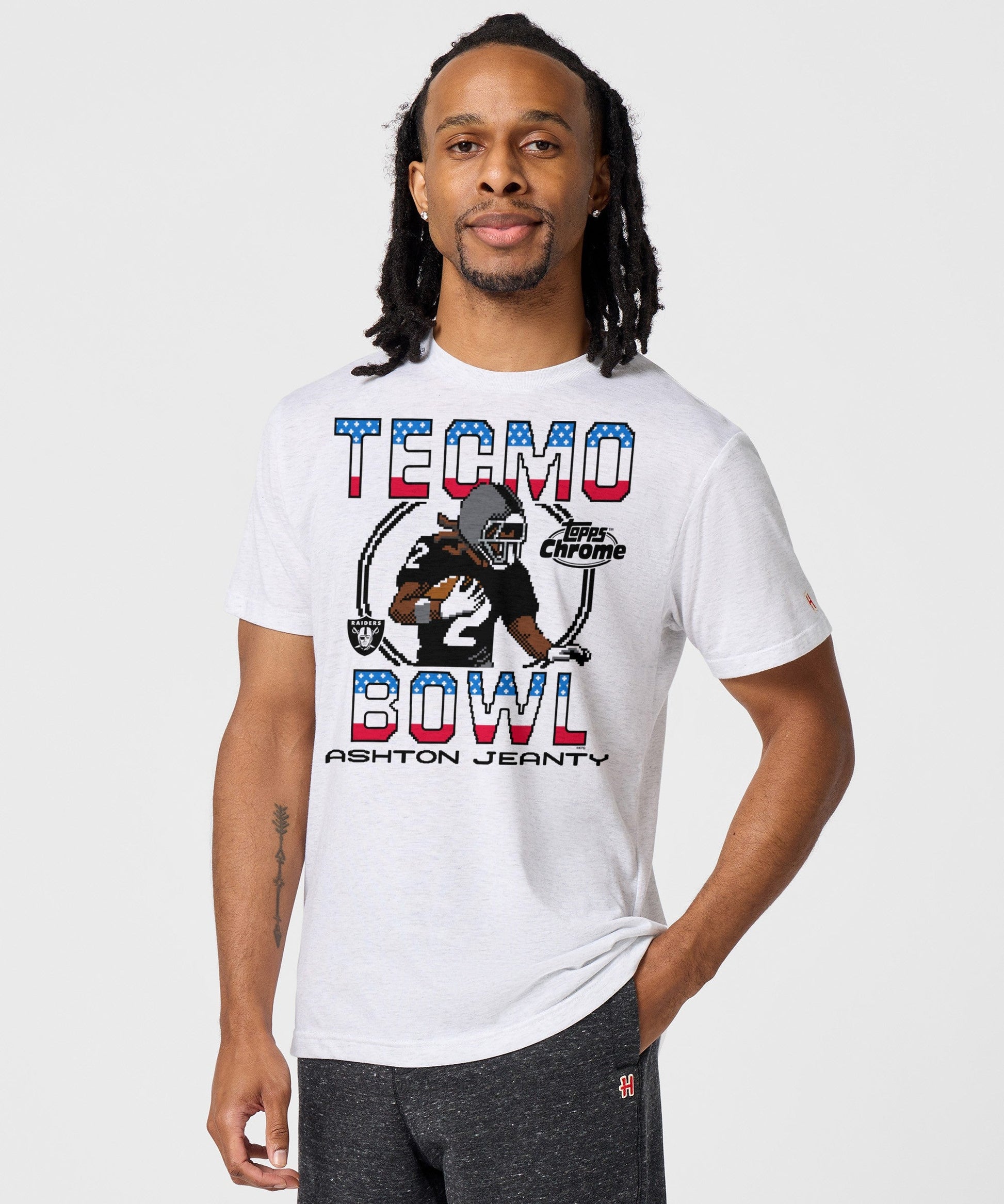 Tecmo Bowl x Topps Chrome Raiders Ashton Jeanty