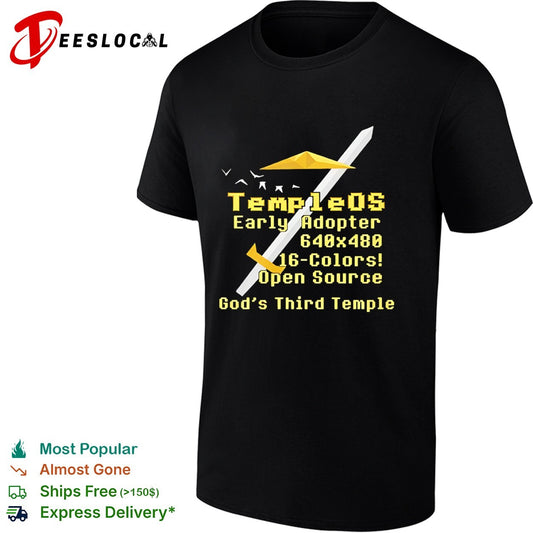TempleOS Early Adopter 640×480 16 Colors Open Source God’s Third Temple shirt