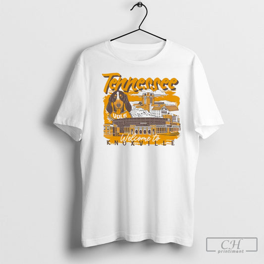 Tennessee Volunteers Football Welcome To Knoxville Hand Drawn Campus Stack Shirts
