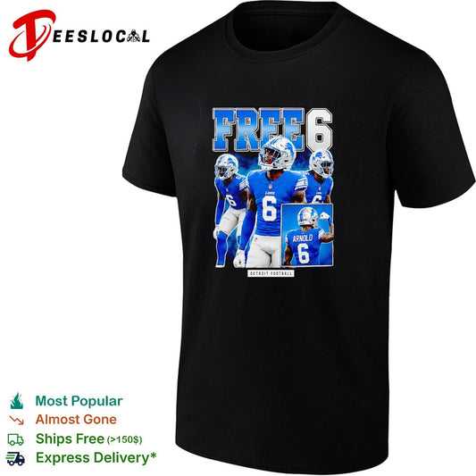 Terrion Arnold Detroit Lions number 6 free 6 football shirt
