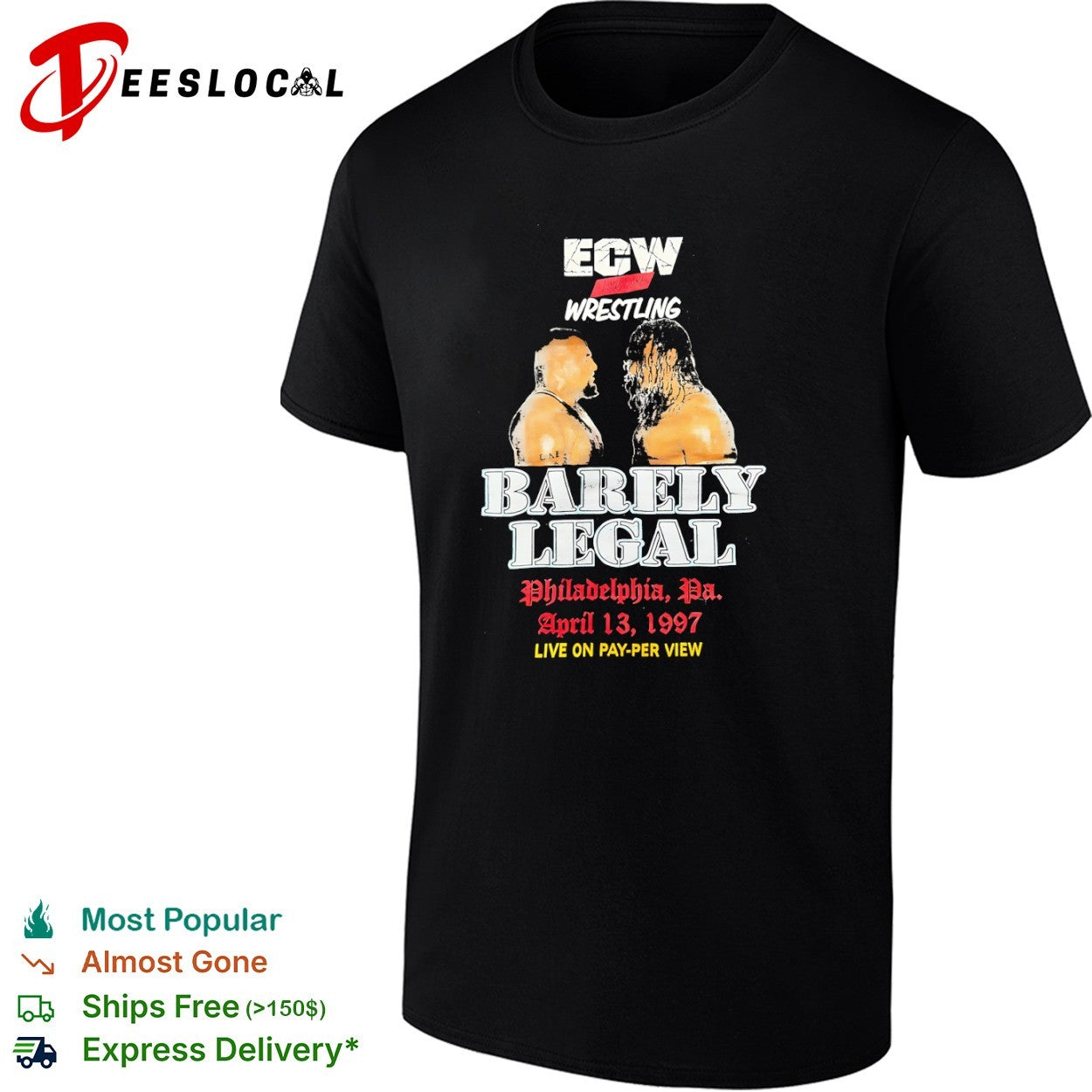 Terry Funk vs Sabu ECW Barely Legal April 13 1997 Philadelphia Pa shirt