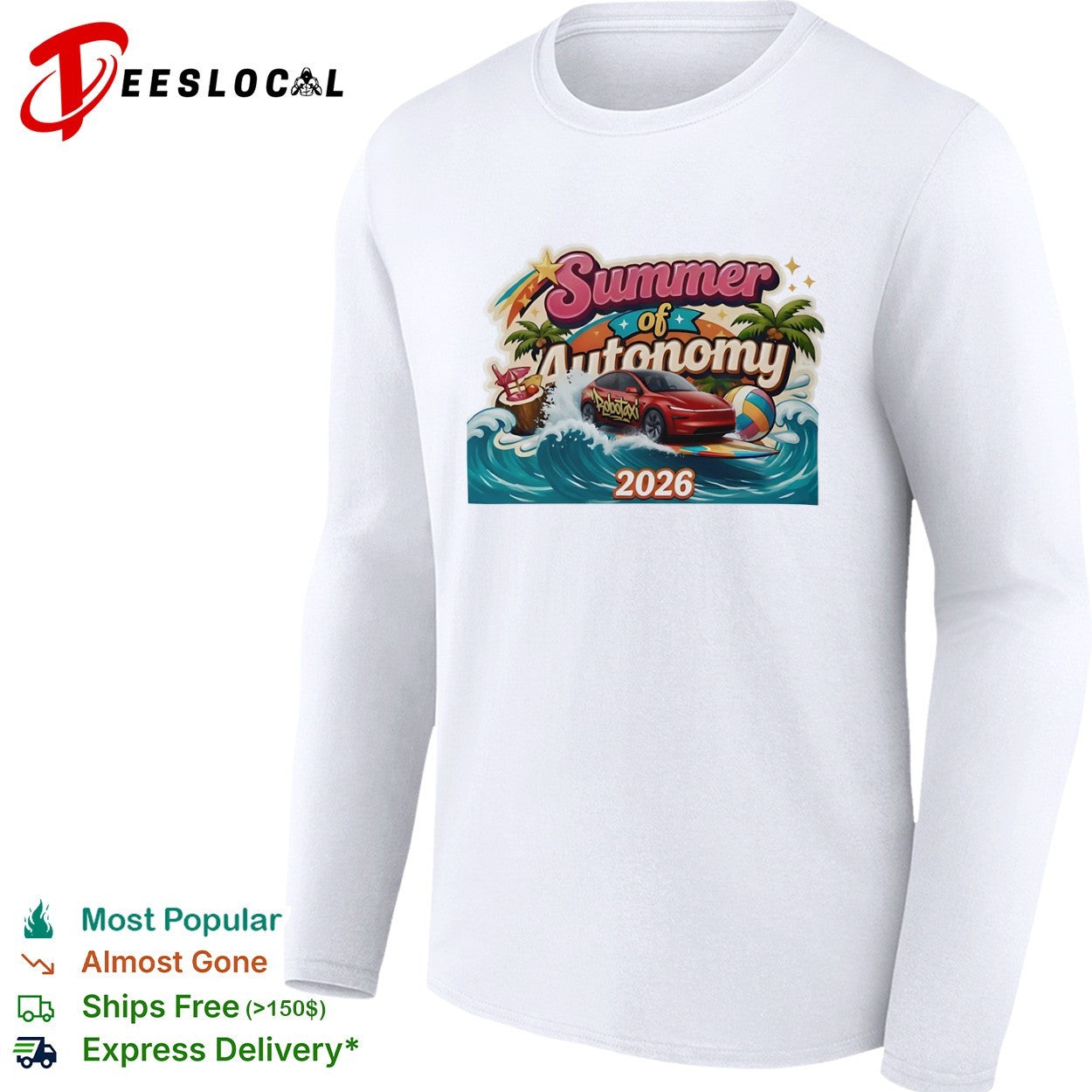 Tesla Robotaxi summer of autonomy surfing car 2026 shirt